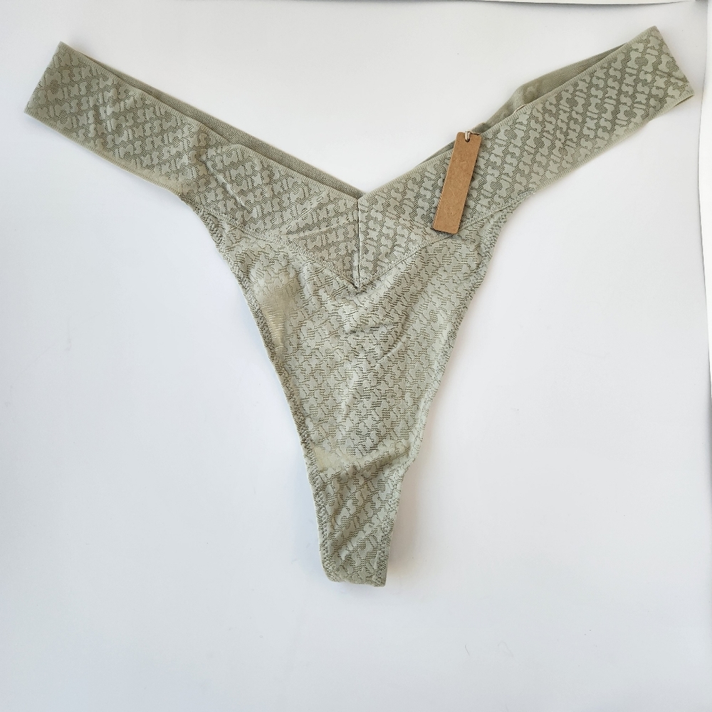 Skims Thong Panties 4X Mint Green Pastel Mesh Lace Underwear Logo Plus Size New
